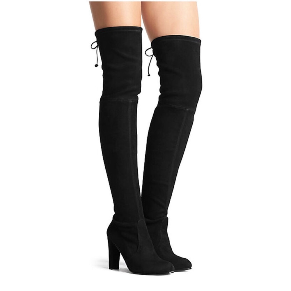Stuart Weitzman - Highland Black Suede Boots 6.5